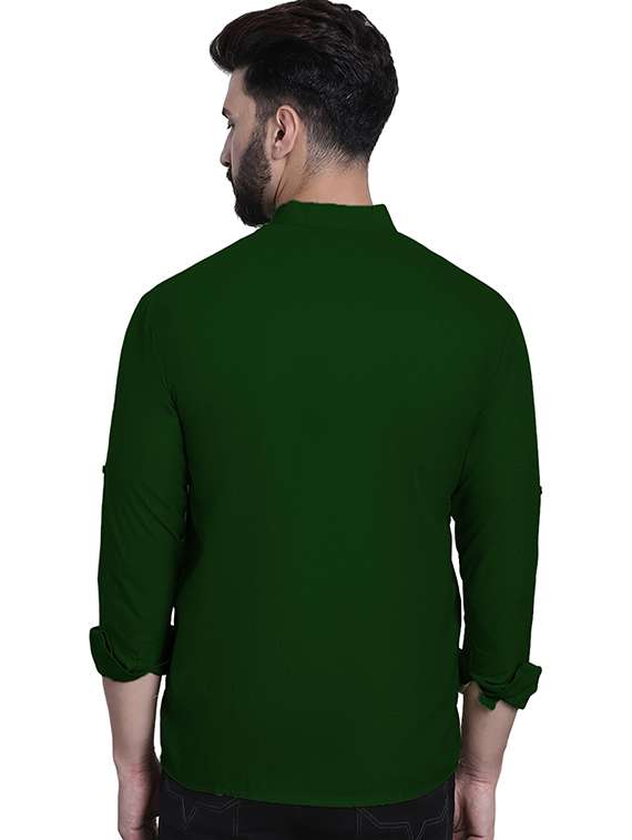 Men Solid Mandarin Neck Short Kurta - 22325269 -  Standard Image - 2