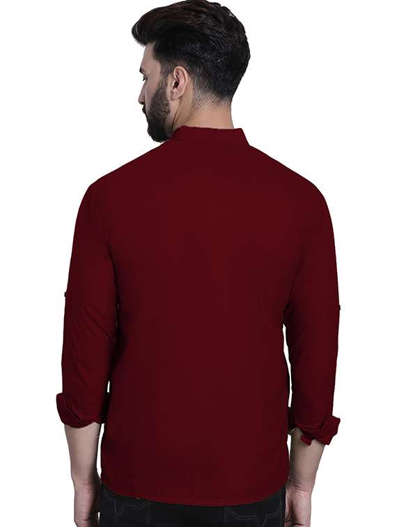Men Solid Mandarin Neck Short Kurta - 22325271 -  Standard Image - 2