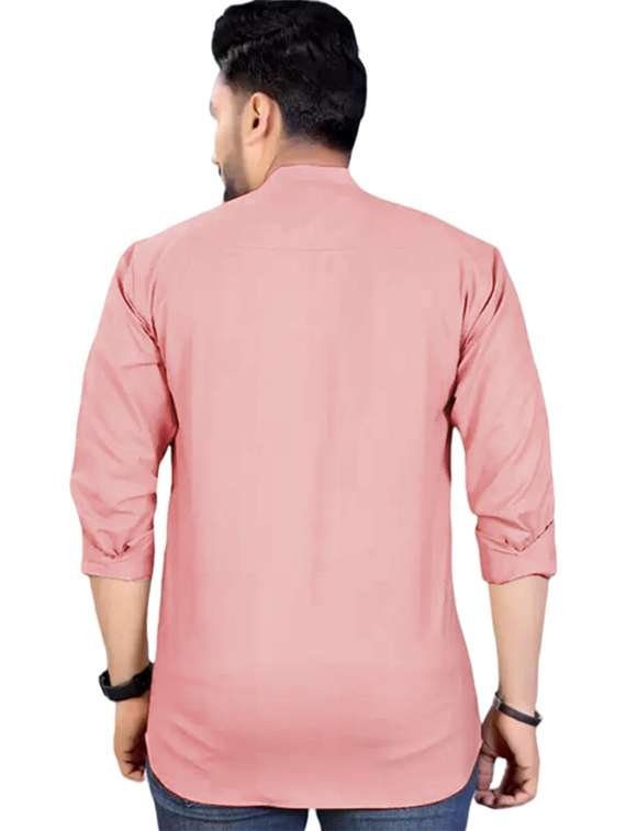 Men Solid Mandarin Neck Short Kurta - 22325291 -  Standard Image - 2