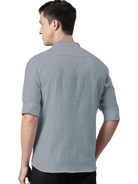 men solid mandarin neck short kurta - 22325321 -  Standard Image - 2