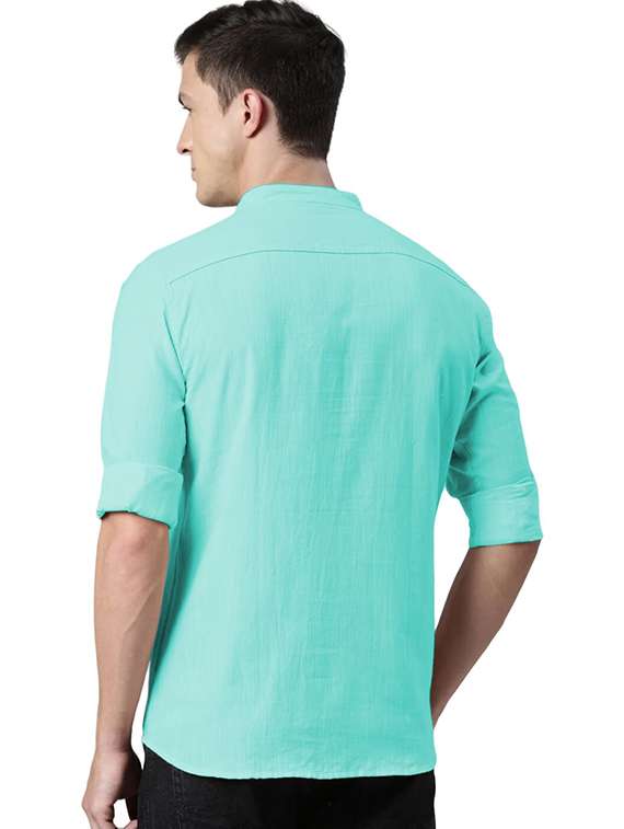 men solid mandarin neck short kurta - 22325327 -  Standard Image - 2