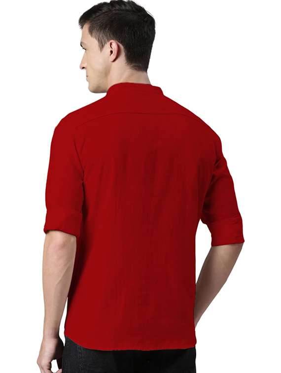 Men Solid Mandarin Neck Short Kurta - 22325328 -  Standard Image - 2
