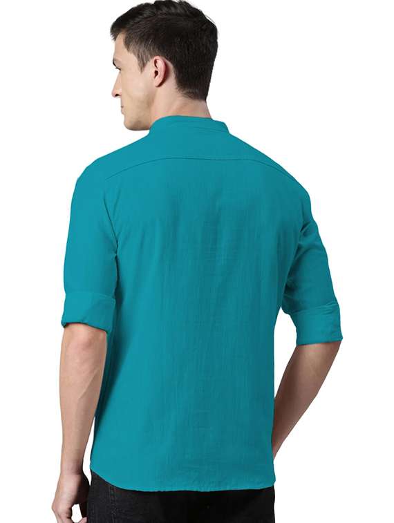 Men Solid Mandarin Neck Short Kurta - 22325332 -  Standard Image - 2
