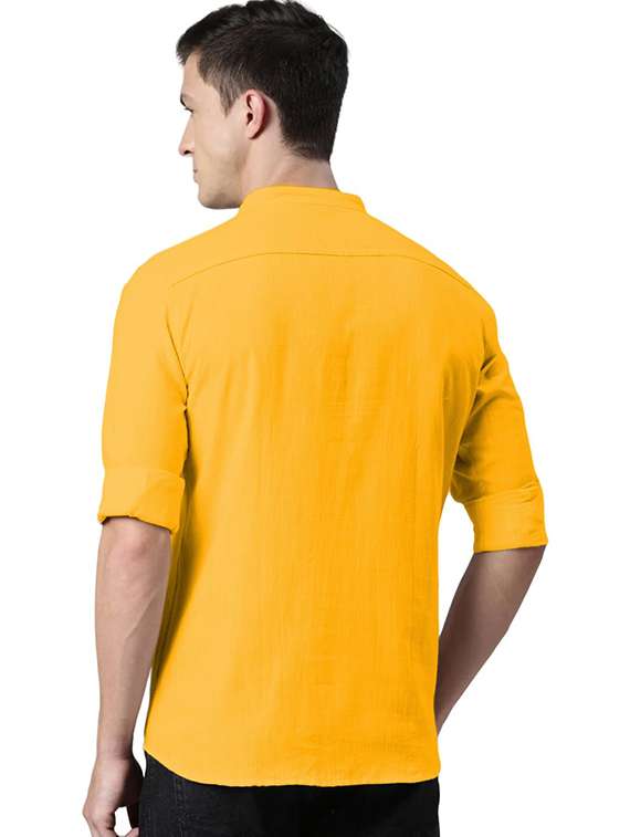 men solid mandarin neck short kurta - 22325334 -  Standard Image - 2