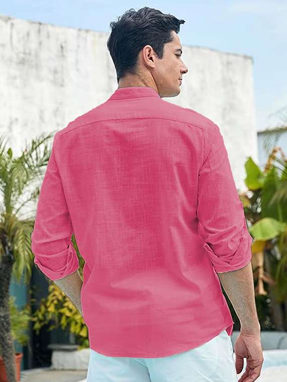 men solid mandarin neck short kurta - 22325378 -  Standard Image - 2
