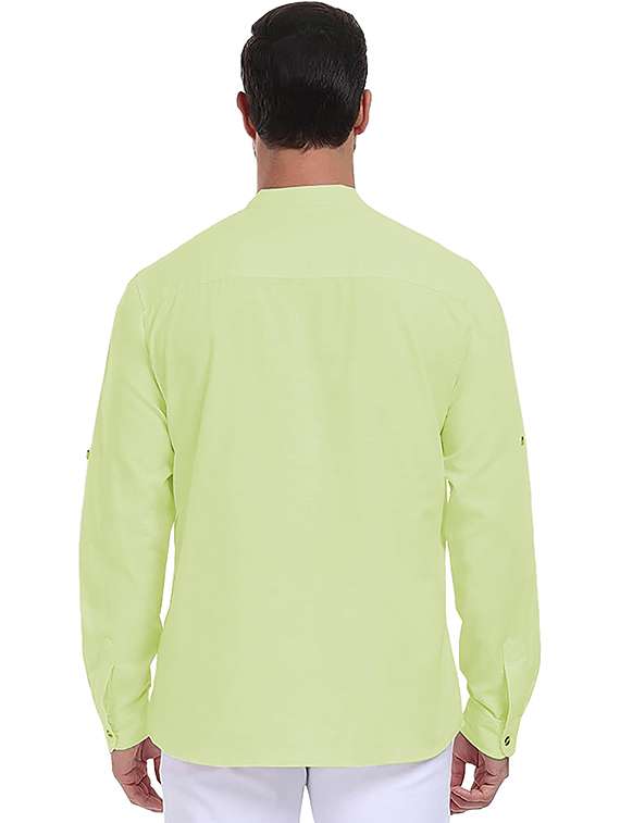 Men Solid Mandarin Neck Short Kurta - 22325451 -  Standard Image - 2