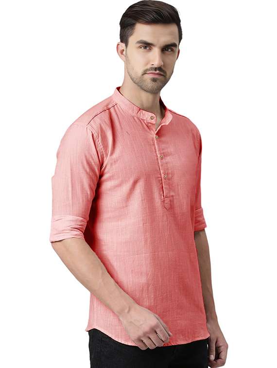 Men Pack Of 2 Solid Mandarin Neck Short Kurta - 22325585 -  Standard Image - 2