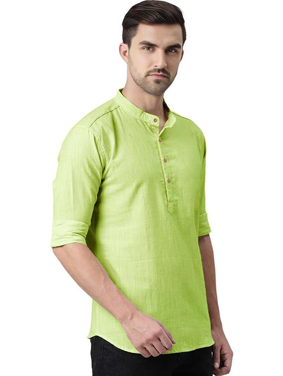 Men Pack Of 2 Solid Mandarin Neck Short Kurta - 22325590 -  Standard Image - 2