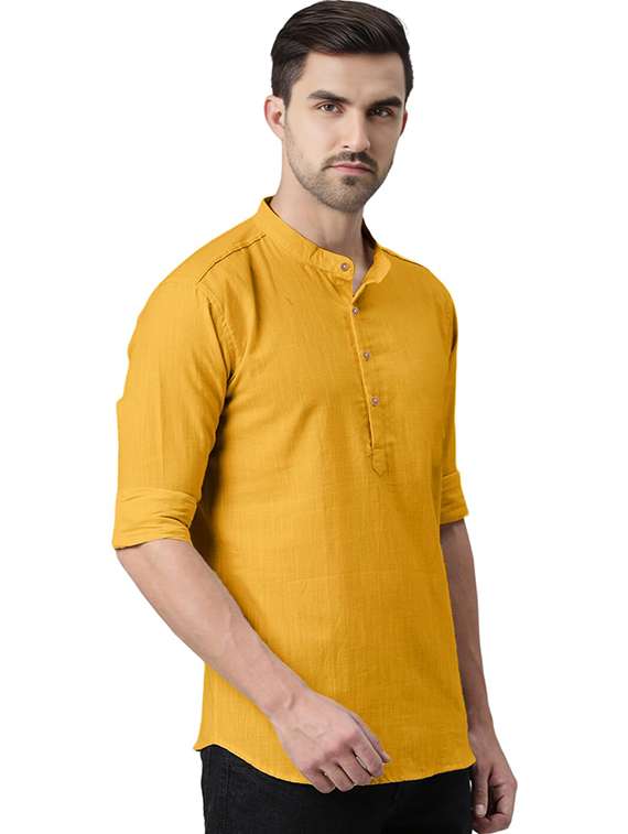 Men Pack Of 2 Solid Mandarin Neck Short Kurta - 22325594 -  Standard Image - 2