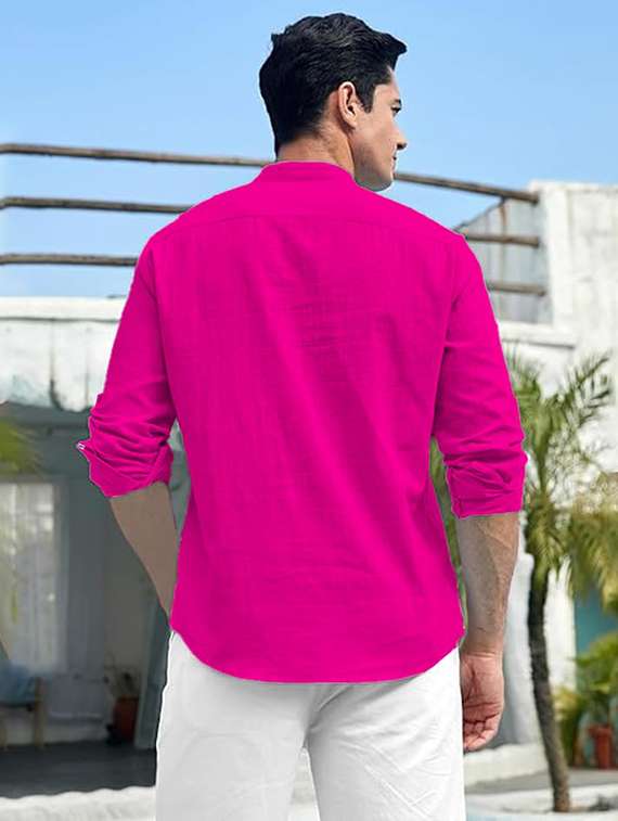 men pack of 2 solid mandarin neck short kurta - 22325635 -  Standard Image - 2