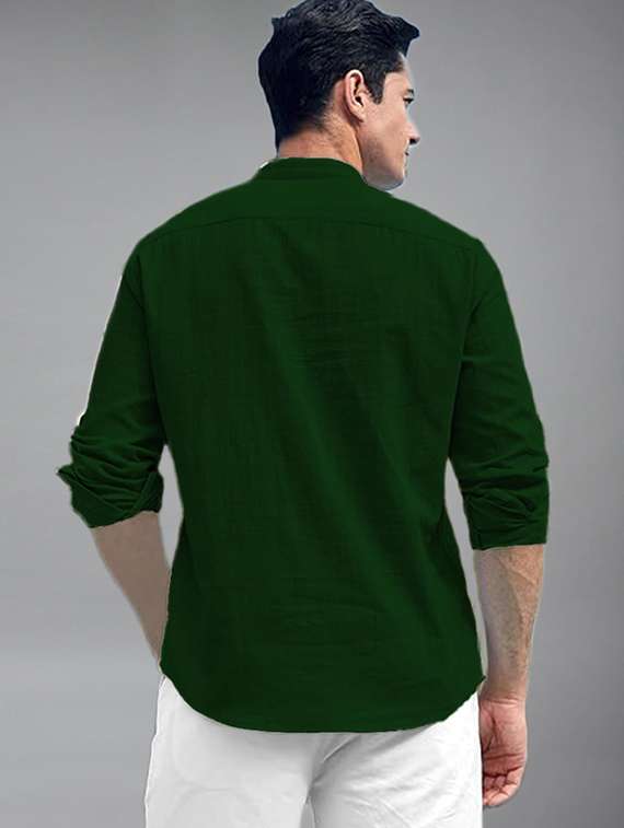 men solid mandarin neck short kurta - 22325955 -  Standard Image - 2