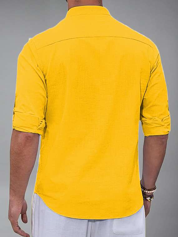 men solid mandarin neck short kurta - 22325961 -  Standard Image - 2