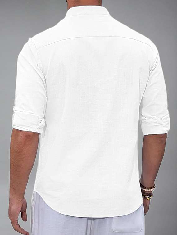 men solid mandarin neck short kurta - 22325962 -  Standard Image - 2