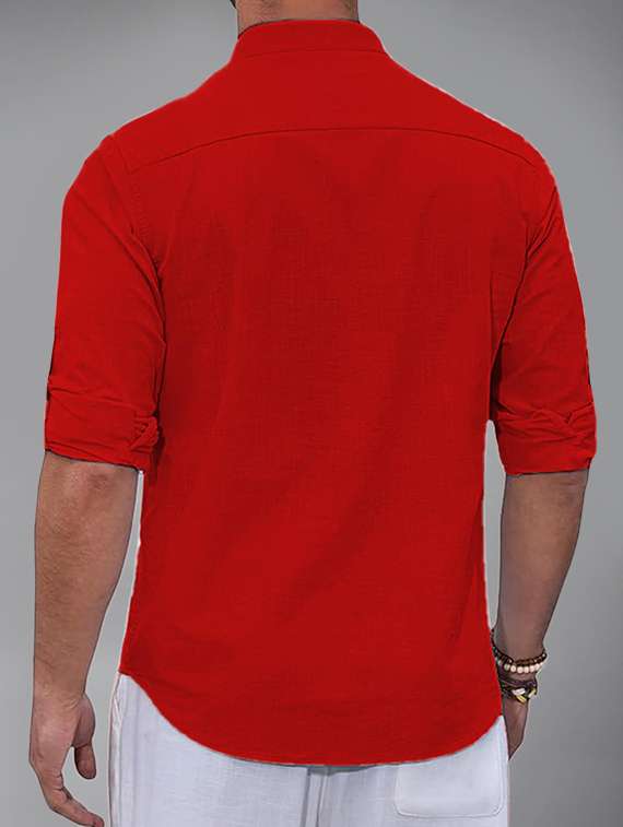 men solid mandarin neck short kurta - 22325966 -  Standard Image - 2