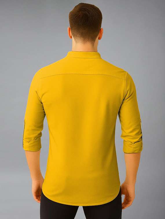 men solid mandarin neck short kurta - 22326001 -  Standard Image - 2