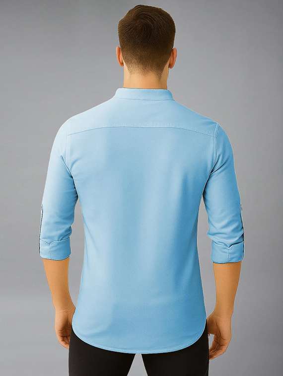 men solid mandarin neck short kurta - 22326004 -  Standard Image - 2