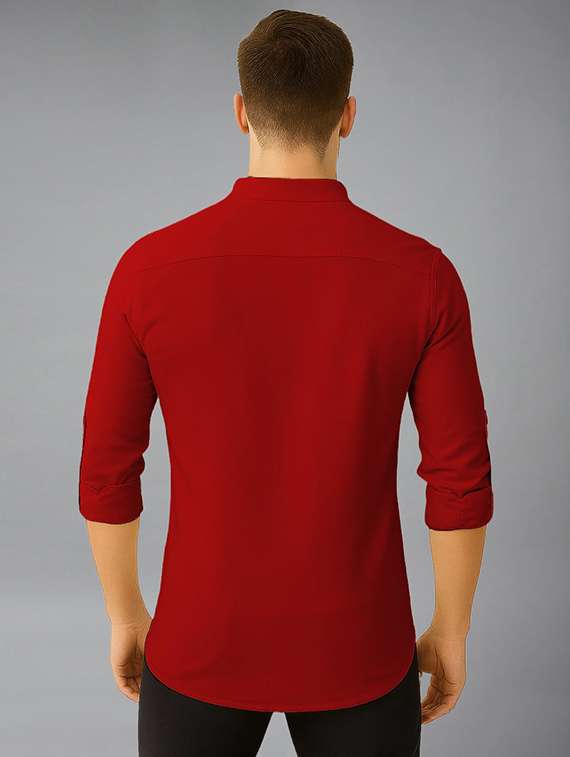 men solid mandarin neck short kurta - 22326006 -  Standard Image - 2