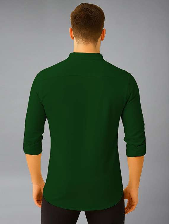 men solid mandarin neck short kurta - 22326015 -  Standard Image - 2