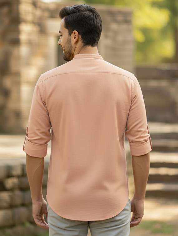 men solid long sleeve short kurta - 22326328 -  Standard Image - 2