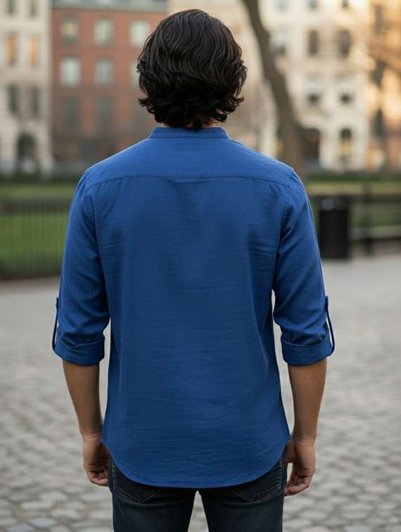 men solid mandarin neck short kurta - 22326343 -  Standard Image - 2