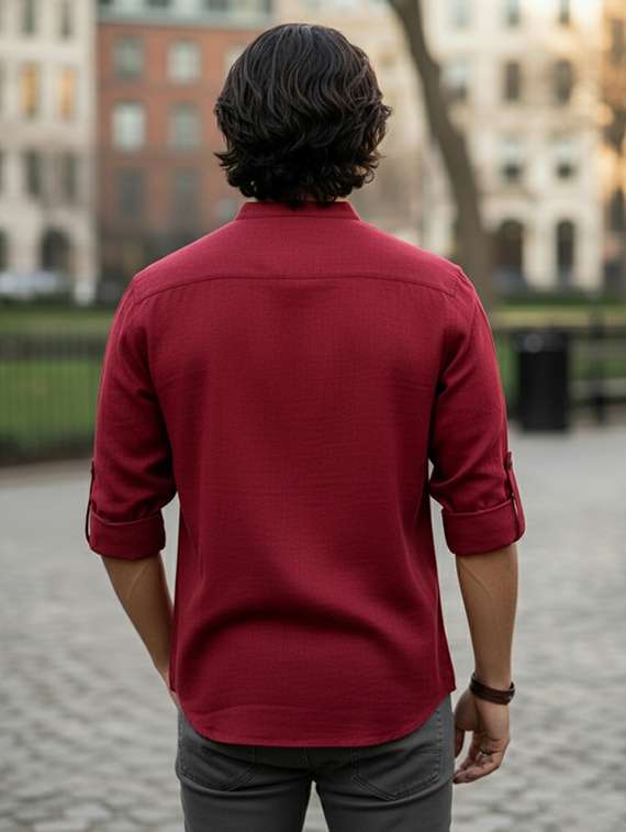 men solid mandarin neck short kurta - 22326350 -  Standard Image - 2