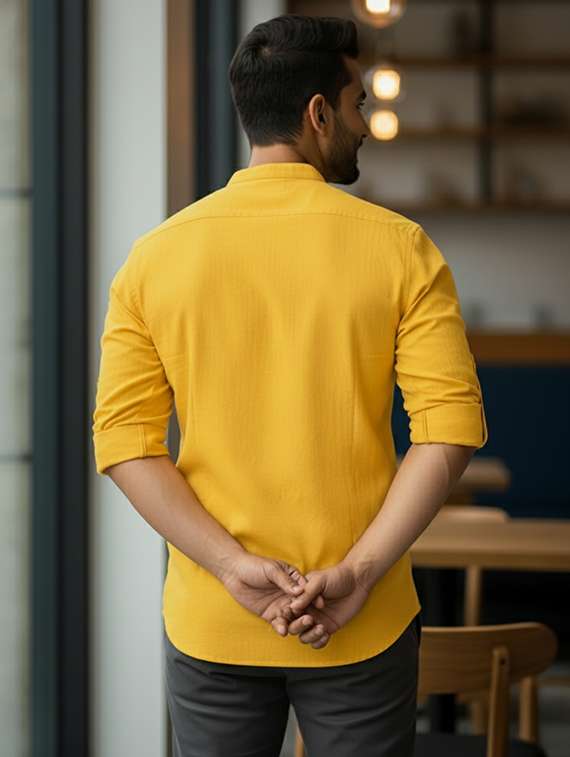 men solid mandarin neck short kurta - 22326359 -  Standard Image - 2