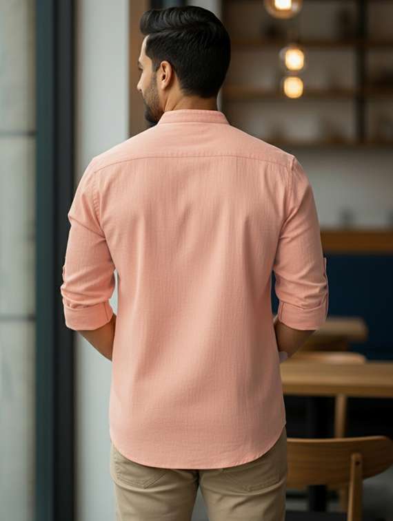 men solid mandarin neck short kurta - 22326367 -  Standard Image - 2