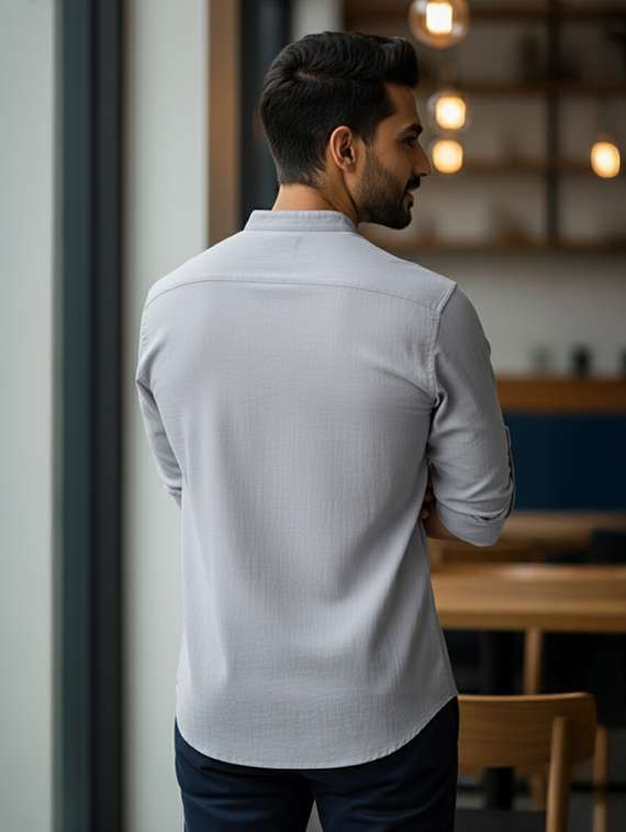 men solid mandarin neck short kurta - 22326373 -  Standard Image - 2