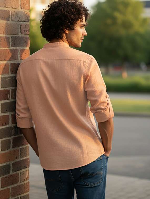 men solid mandarin neck short kurta - 22326387 -  Standard Image - 2