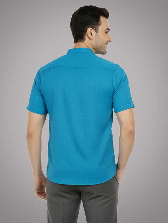 men solid mandarin neck short kurta - 22326401 -  Standard Image - 2