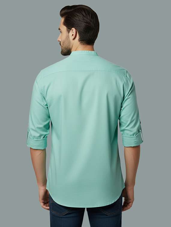 men solid mandarin neck short kurta - 22326419 -  Standard Image - 2