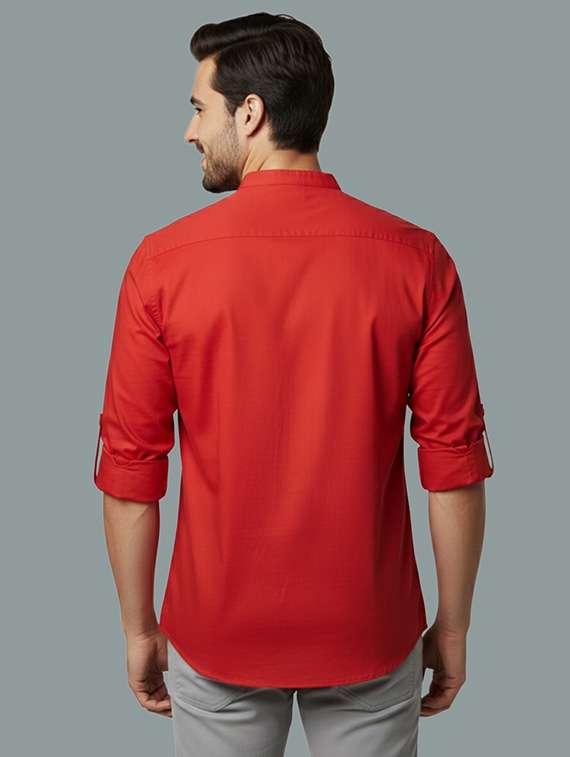 men solid mandarin neck short kurta - 22326420 -  Standard Image - 2