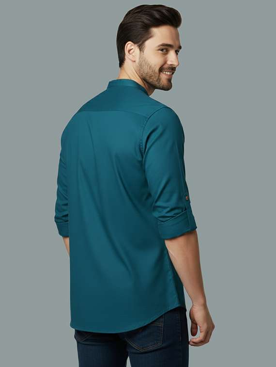 men solid mandarin neck short kurta - 22326424 -  Standard Image - 2