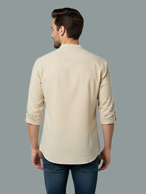 men solid mandarin neck short kurta - 22326425 -  Standard Image - 2