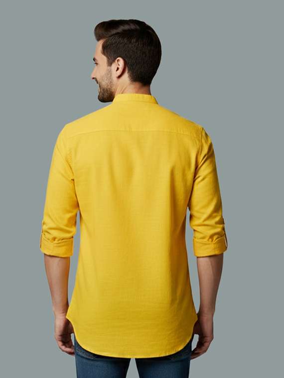 men solid mandarin neck short kurta - 22326427 -  Standard Image - 2