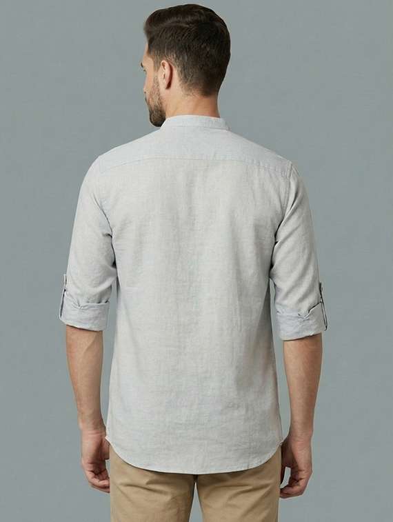 men solid mandarin neck short kurta - 22326431 -  Standard Image - 2