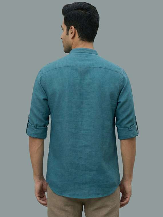 men solid mandarin neck short kurta - 22326441 -  Standard Image - 2