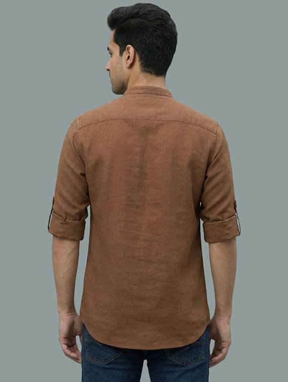 men solid mandarin neck short kurta - 22326448 -  Standard Image - 2