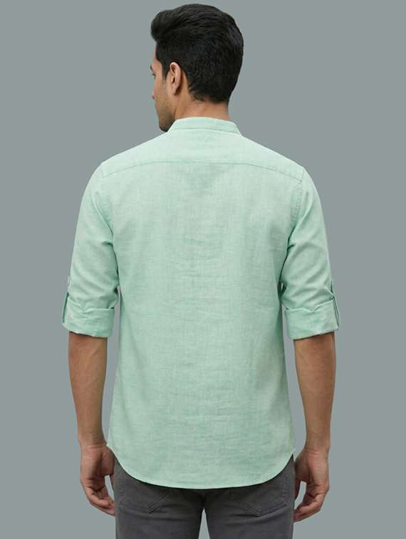 men solid mandarin neck short kurta - 22326456 -  Standard Image - 2