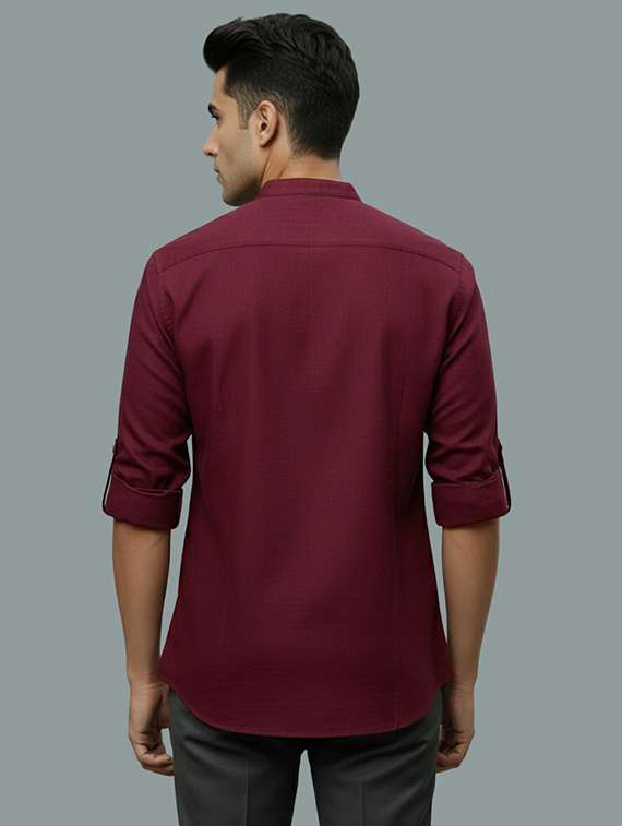 men solid mandarin neck short kurta - 22326460 -  Standard Image - 2