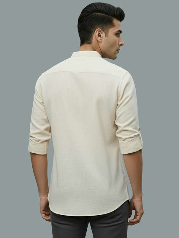men solid mandarin neck short kurta - 22326463 -  Standard Image - 2