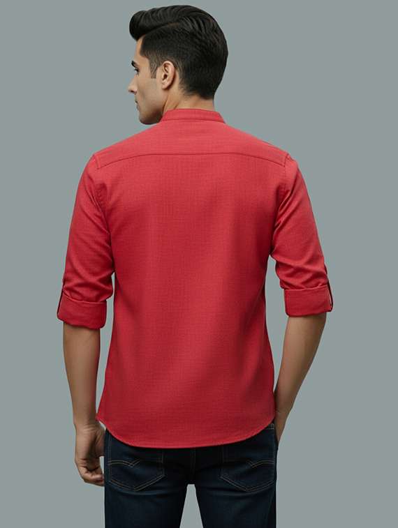 men solid mandarin neck short kurta - 22326465 -  Standard Image - 2