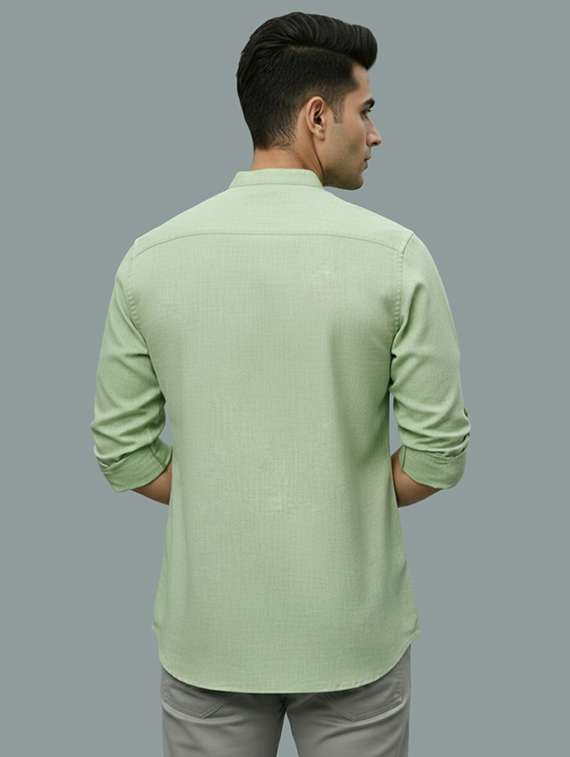 men solid mandarin neck short kurta - 22326471 -  Standard Image - 2