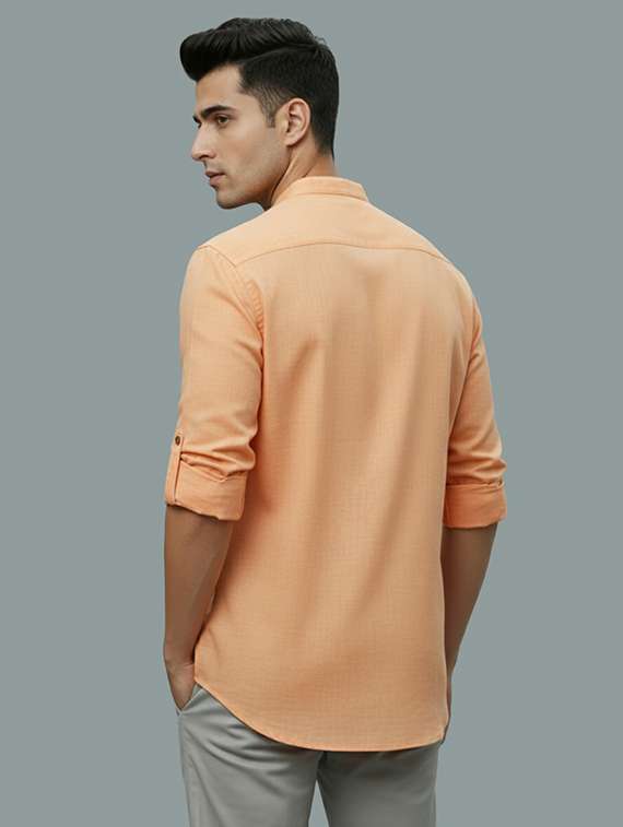 men solid mandarin neck short kurta - 22326473 -  Standard Image - 2