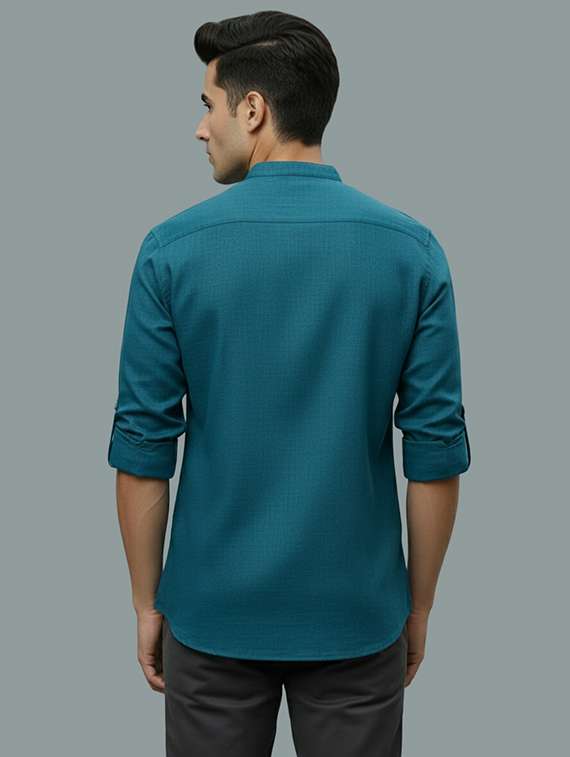 men solid mandarin neck short kurta - 22326477 -  Standard Image - 2