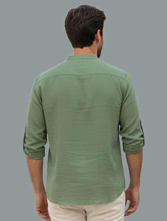 men solid mandarin neck short kurta - 22326478 -  Standard Image - 2