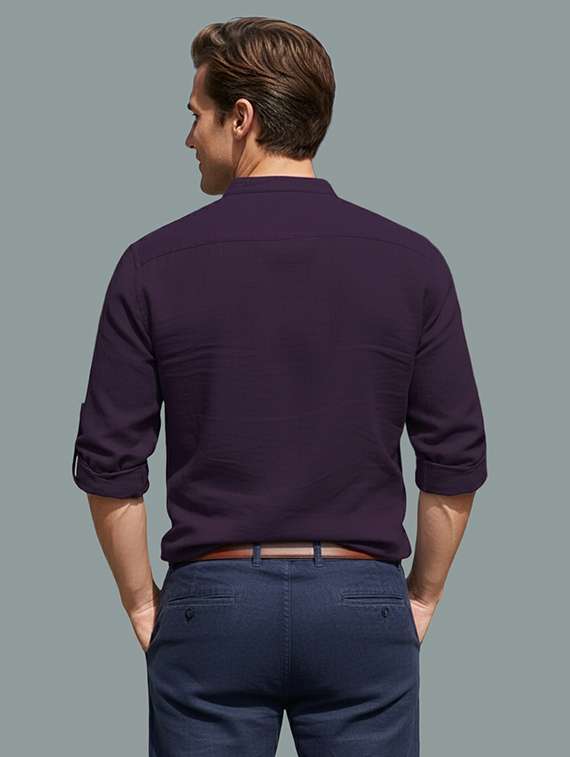 men solid mandarin neck short kurta - 22326481 -  Standard Image - 2