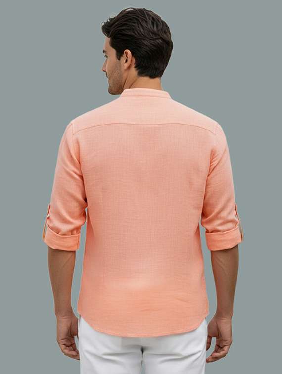 men solid mandarin neck short kurta - 22326484 -  Standard Image - 2