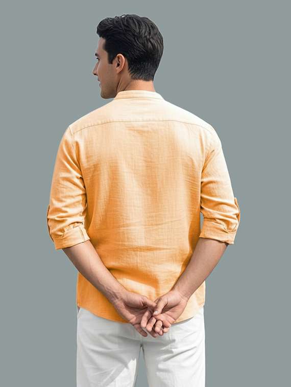 men solid mandarin neck short kurta - 22326494 -  Standard Image - 2