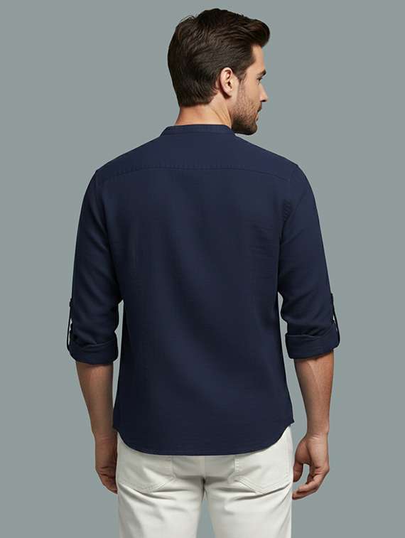 Men Solid Mandarin Neck Short Kurta - 22326497 -  Standard Image - 2